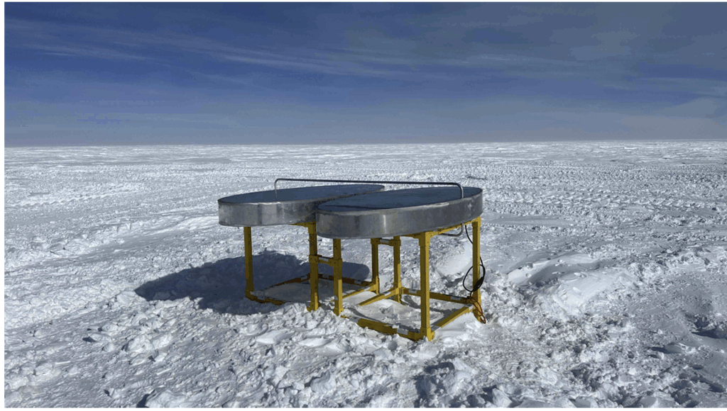 An image of the Antarctic global spectrum measurement experiment telescope.